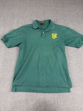 Country Cottons Mens Green Vermont Fish & Wildlife Embroidered Polo Shirt M